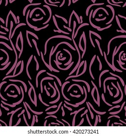 Vector seamless pattern. Abstract roses (8)