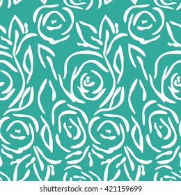 Vector seamless pattern. Abstract roses flowers (3)