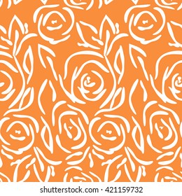 Vector seamless pattern. Abstract roses flowers (9)