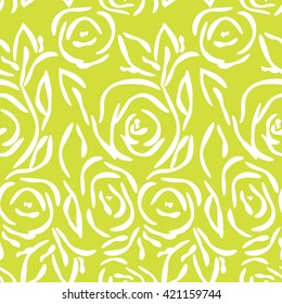 Vector seamless pattern. Abstract roses flowers (7)