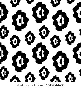 Vector Seamless pattern with Abstract shapes. Black and white colors. For fabric, paper and other surfaces,