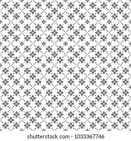 Vector seamless pattern. Abstract small textured background. Classical simple geometrical texture. Repeating dotted crosses, flowers. Surface for wrapping paper, shirts, cloths.