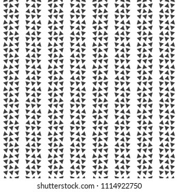 Vector seamless pattern. Abstract small textured background. Classical simple geometrical texture. Repeating vertical shapes with triangles. Surface for wrapping paper, shirts, cloths. Digital paper.