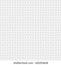 Vector seamless pattern. Abstract small textured background. Classical simple repeating geometrical texture with rhombuses, crosses. Surface for wrapping paper, shirts, cloths. Digital paper.