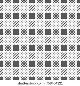 Vector seamless pattern. Abstract small textured background. Classical simple repeating geometrica texture with small rhombuses, diagonal strips. Surface for wrapping paper, shirts, cloths.