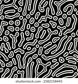 Vector seamless pattern. Abstract spotted texture. Monochrome natural spots. Creative background with fluid blots. Decorative tileable design.