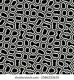 Vector seamless pattern. Abstract spotted texture. Monochrome natural spots. Creative background with rounded blots. Decorative tileable design.