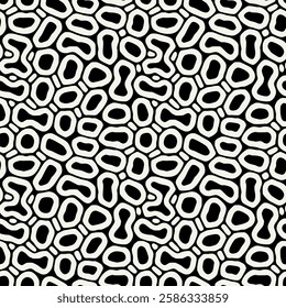 Vector seamless pattern. Abstract spotted texture. Monochrome natural spots. Creative background with rounded blots. Decorative tileable design.