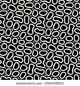 Vector seamless pattern. Abstract spotted texture. Monochrome natural spots. Creative background with rounded blots. Decorative tileable design. Stylised paving stones