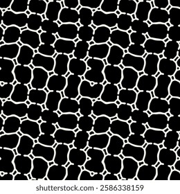 Vector seamless pattern. Abstract spotted texture. Monochrome natural spots. Creative background with rounded blots. Decorative tileable design.