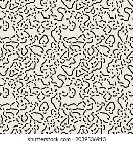 Vector seamless pattern. Abstract spotty texture. Natural monochrome design. Creative background with blots. Decorative organic swatch.