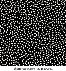 Vector seamless pattern. Abstract spotty texture. Natural monochrome design. Creative background with blots. Decorative organic swatch.