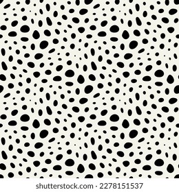 Vector seamless pattern. Abstract spotty texture. Natural monochrome design. Creative background with scattered rounded spots. Decorative organic swatch.