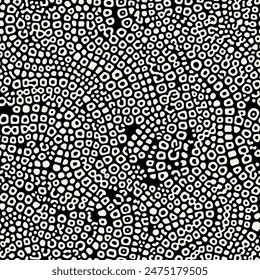 Vector seamless pattern. Abstract spotty texture. Natural monochrome design. Creative background with rounded spots. Decorative organic swatch.