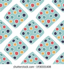 Vector seamless pattern with abstract square, swirl on white bakground