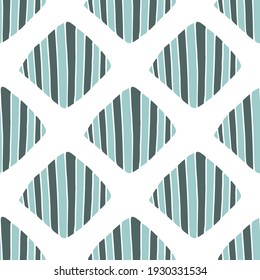 Vector seamless pattern with abstract square, swirl on white bakground