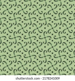 vector seamless pattern with Abstract star and green floral ornamental pattern. Moroccan ceramic pottery use for fabric print.