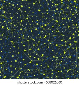 Vector seamless pattern with abstract starry sky