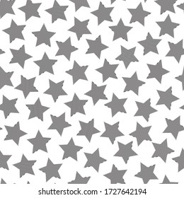 Vector seamless pattern with abstract stars for fabric desing. White background.