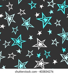 Vector seamless pattern. Abstract stars background
