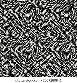 Vector seamless pattern. Abstract striped texture. Monochrome natural spots. Creative background with fluid blots. Decorative tileable design.
