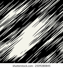 Vector seamless pattern. Abstract striped texture. Monochrome natural spots. Creative background with diagonal fluid blots. Decorative tileable design.