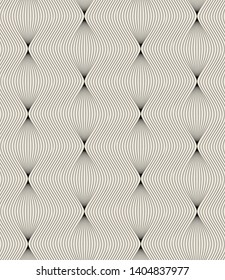 Vector seamless pattern. Abstract stylish background with stylized petals. Geometric striped elements.