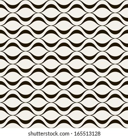 Vector seamless pattern. Abstract stylish background with wavy stripes