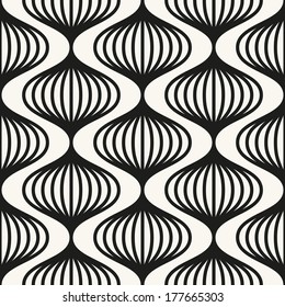 Vector seamless pattern. Abstract stylish background with wavy stripes