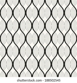 Vector seamless pattern. Abstract stylish background. Wavy grid