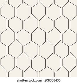 Vector seamless pattern. Abstract stylish background. Hand drawn linear hexagons