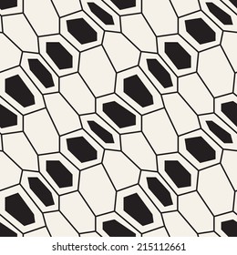 Vector seamless pattern. Abstract stylish background. Hand drawn linear hexagons