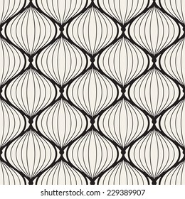Vector seamless pattern. Abstract stylish background with bundles of lines strapped with beads periodically
