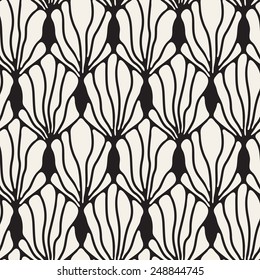 Vector seamless pattern. Abstract stylish background with stylized petals