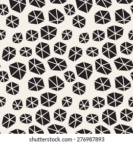 Vector seamless pattern. Abstract stylish background. Hand drawn linear hexagons. Trendy hipster texture. Modern graphic design.