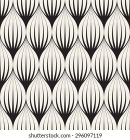 Vector seamless pattern. Abstract stylish background with stylized petals.