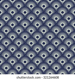 Vector seamless pattern. Abstract stylish background with stylized sun