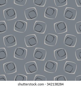 Vector seamless pattern with abstract stylish rotated squares.