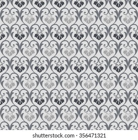 Vector seamless pattern. Abstract stylish background with stylized petals. Minimalist graphic print