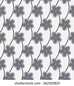 Vector seamless pattern. Abstract stylish background with stylized petals. Minimalist graphic print