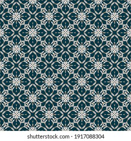 Vector seamless pattern with abstract stylized symmetrical ornament. Versatile vintage textile design with an oriental motif. 