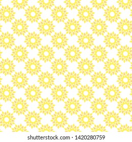 Vector seamless pattern of abstract sunflower in minimalist style, easy to edit the colors