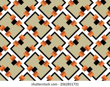 Vector seamless pattern, abstract texture background, repeating tiles in five colors.