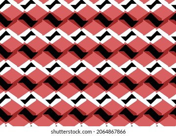 Vector seamless pattern, abstract texture background, repeating tiles in four colors.