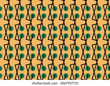 Vector seamless pattern, abstract texture background, repeating tiles in three colors.