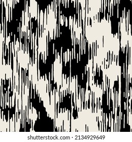 Vector seamless pattern. Abstract texture with monochrome natural spots. Creative background with blots. Decorative design with vertical spots.