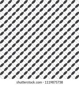 Vector seamless pattern. Abstract textured background. Modern geometrical texture with repeating rhombuses, diamonds, ovals, circles. Surface for wrapping paper, shirts, cloths, press.