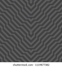 Vector seamless pattern. Abstract textured background. Modern stylish geometrical texture with repeating zigzag curved strips. 