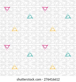 Vector seamless pattern. Abstract triangle doodles background.