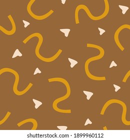 Vector seamless pattern of abstract various shapes in flat style . Trendy organic and minimalistic design for banner, cover, wallpaper, stories background decoration. EPS 10